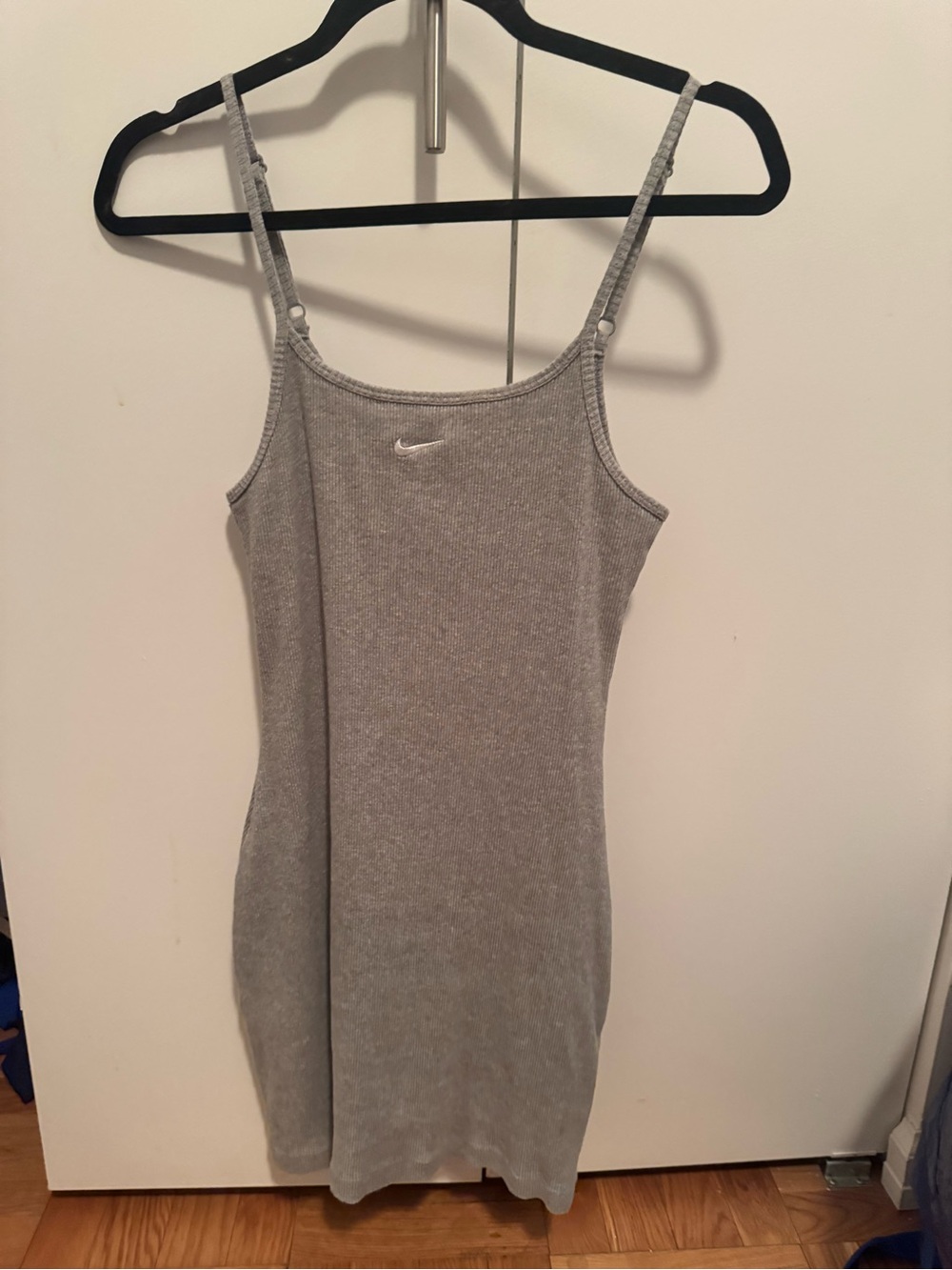 Nike Light Gray Ribbed Mini Dress with White Swoosh